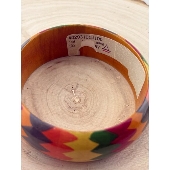 Vintage multicolored bowtie bangle Art Deco Wooden - Picture 2 of 7